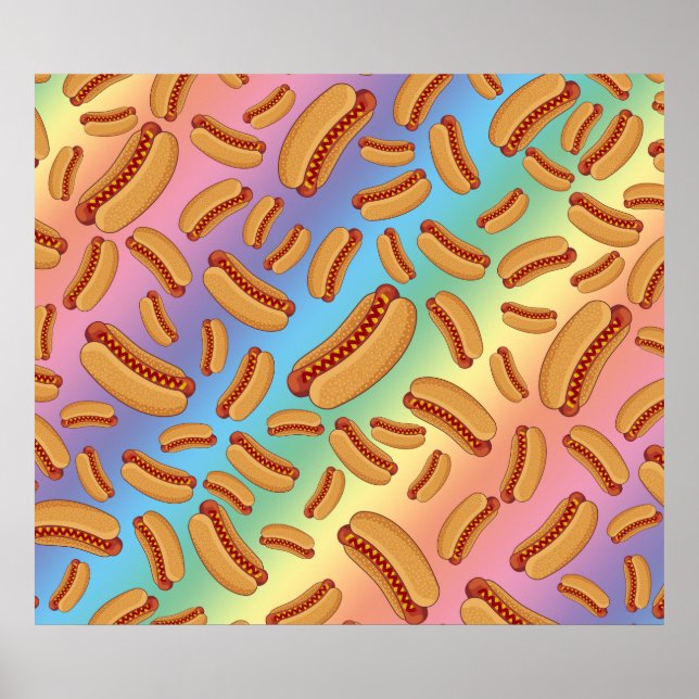 Póster Hotdogs del arco iris (Frente)