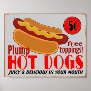 Póster HotDogSign,poster