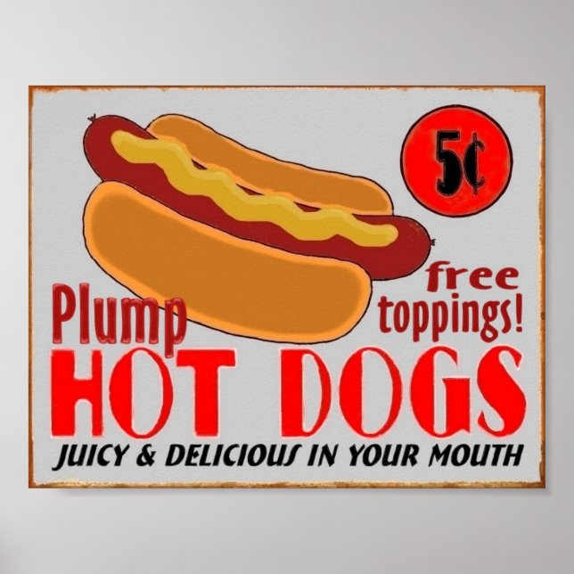 Póster HotDogSign,poster (Frente)