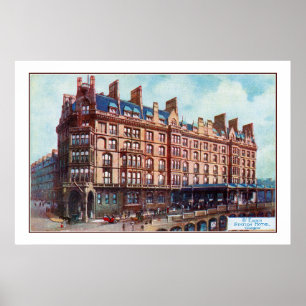 Póster hotel 1900 del St. Enoch de c Acuarela Glasgow