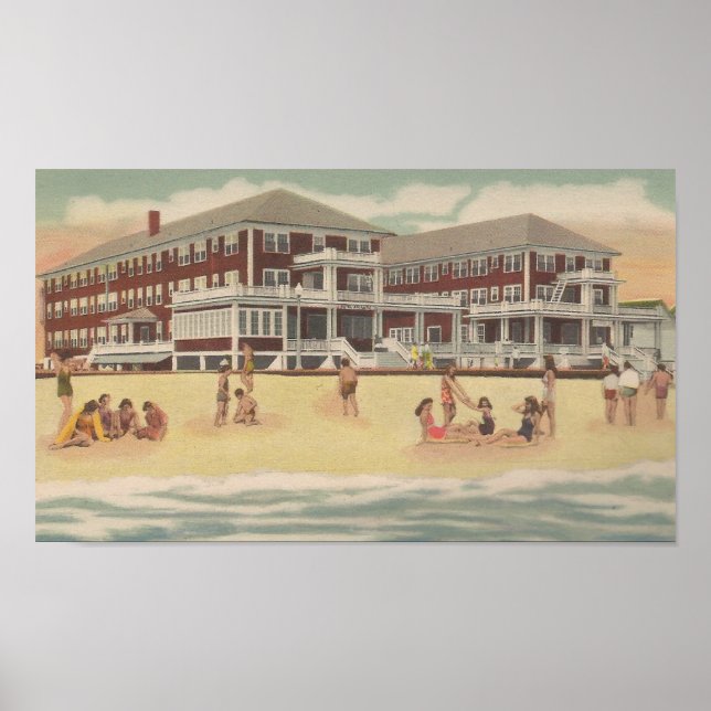 Póster Hotel Atlantic, 1950 Ocean City, MD (Frente)