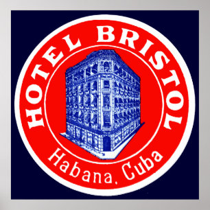 Póster Hotel Bristol Cuba 1930