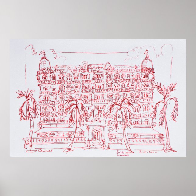 Póster Hotel Carlton, Cannes, Francia (Frente)