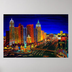 Póster Hotel CBjork Las Vegas Cityscape Casinos