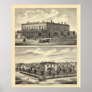 Póster Hotel Centennial, Tecumseh, y Neb, Nebraska