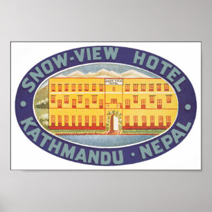 Póster Hotel con vistas a la nieve en Katmandú Nepal