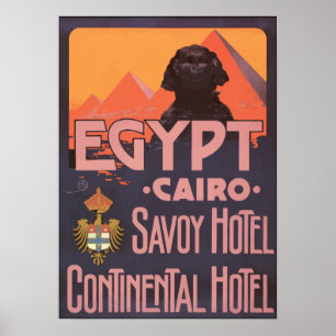 Póster Hotel Continental de Egipto Cairo Savoy Hotel, Via