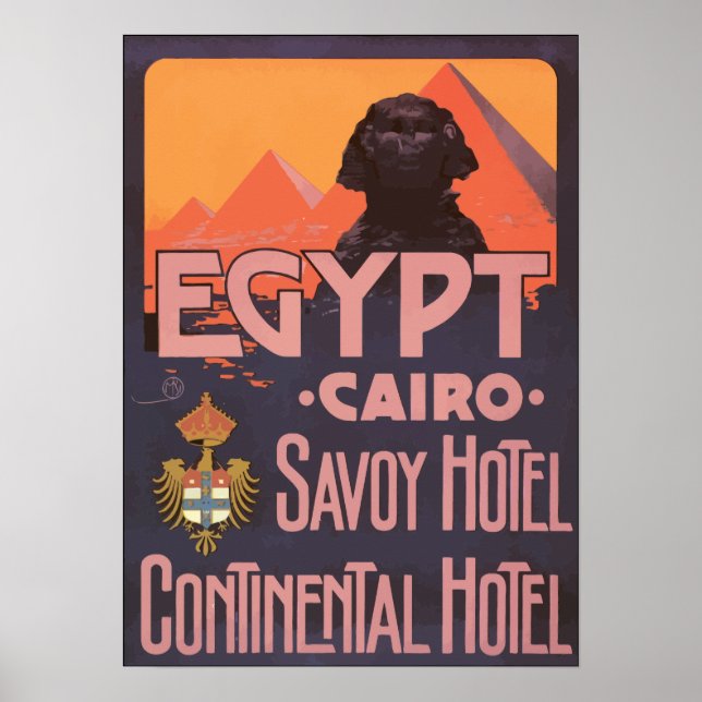 Póster Hotel Continental de Egipto Cairo Savoy Hotel, Via (Frente)