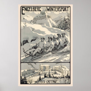 Póster Hotel de deportes de invierno Engelberg Cattani Su