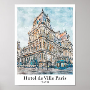 Póster Hotel de Ville París Trayectoria de agua