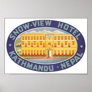 Póster Hotel Kathmandu Nepal con vistas a la nieve