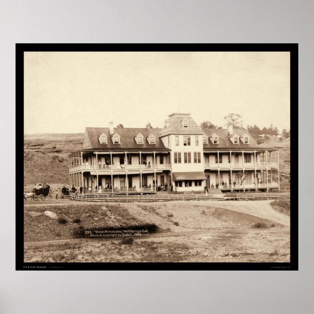 Póster Hotel Minnekahta in Hot Springs SD 1889 (Frente)