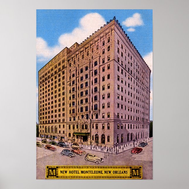 Póster Hotel Montelone en Nueva Orleans Louisiana (Frente)