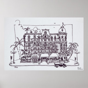 Póster Hotel Negresco Paseo Inglés  Niza, Francia