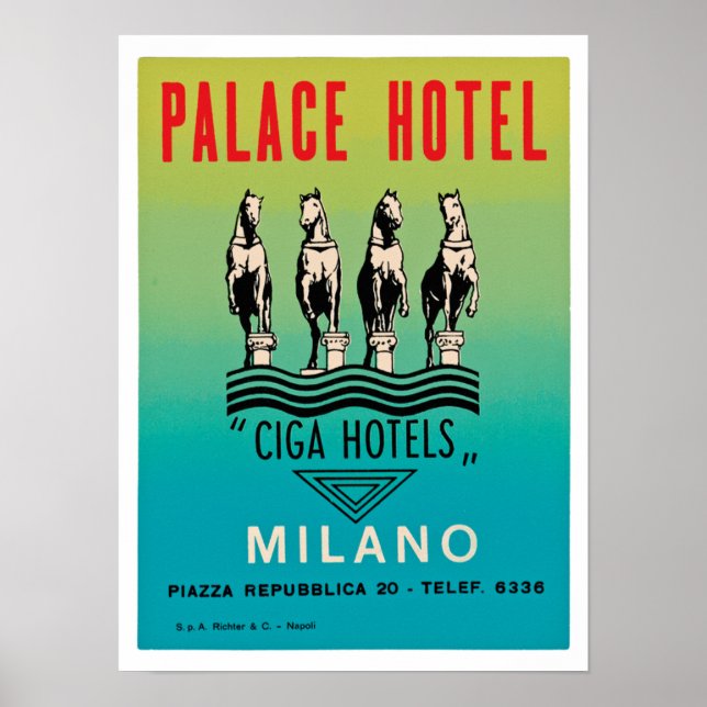 Póster Hotel Palace Milano (Frente)