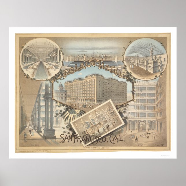 Póster Hotel Palace, San Francisco, California (Frente)
