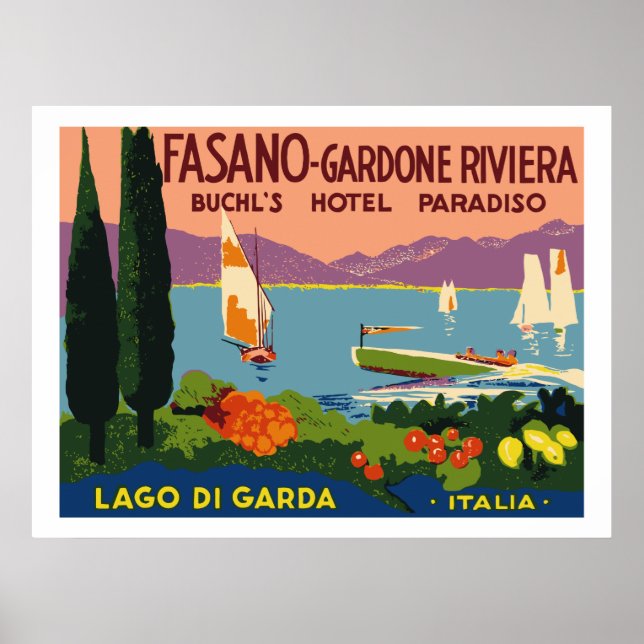 Póster Hotel Paradiso (Lago di Garda - Italia) (Frente)