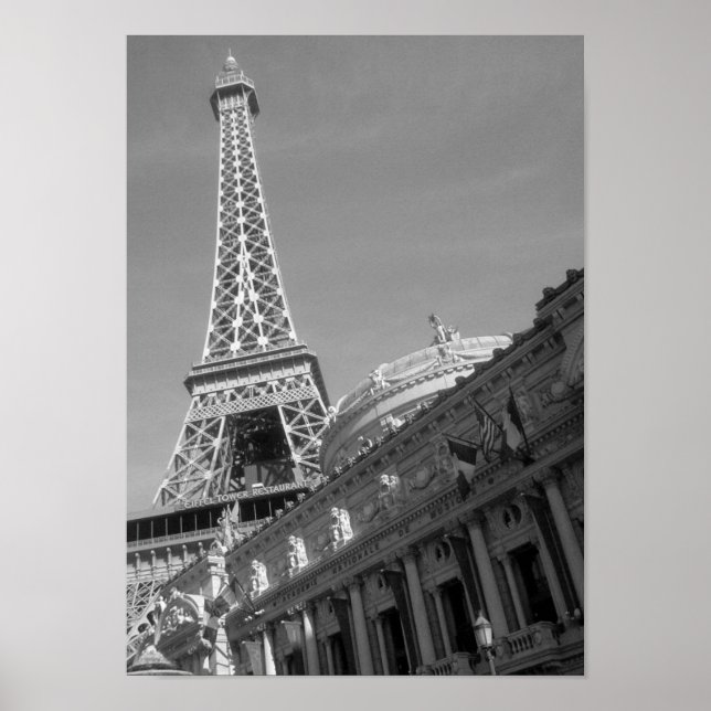 Póster Hotel Paris en Las Vegas (B&W) (Frente)