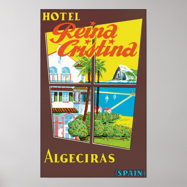 Póster Hotel Reina Cristina ~ Algeciras (Frente)