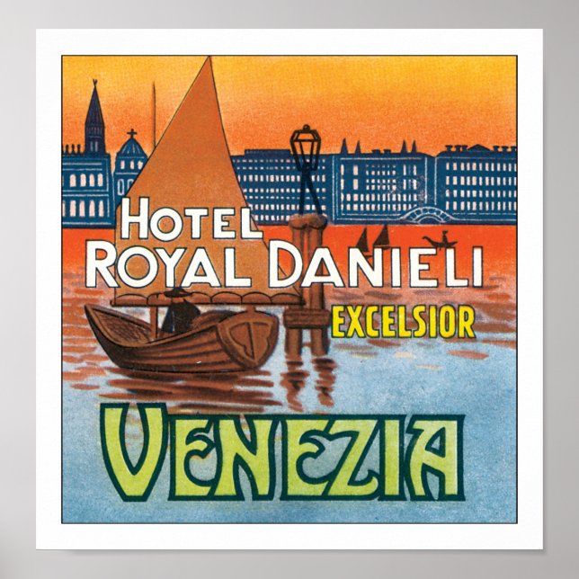 Póster Hotel Royal Danieli Venezia sin frontera (Frente)