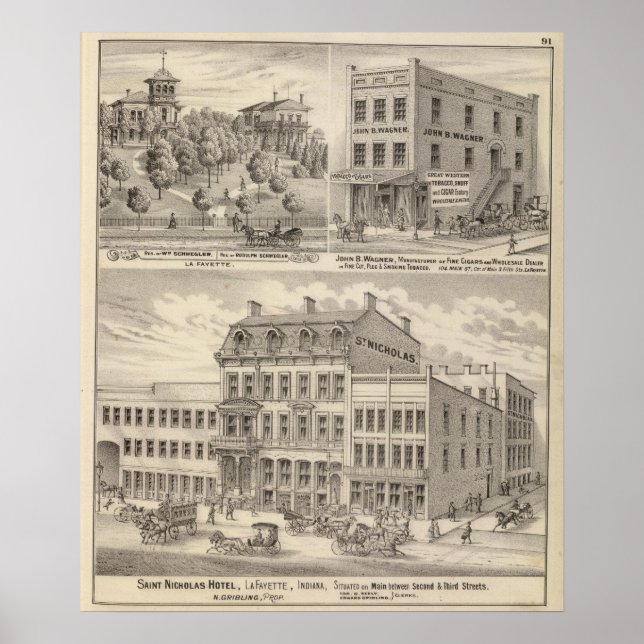 Póster Hotel Saint Nicholas, La Fayette (Frente)