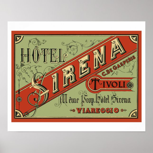 Póster Hotel Sirena (Tivoli - Italia) (Frente)