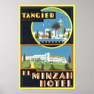Póster Hotel Tánger Vintage, Marruecos El Minzah