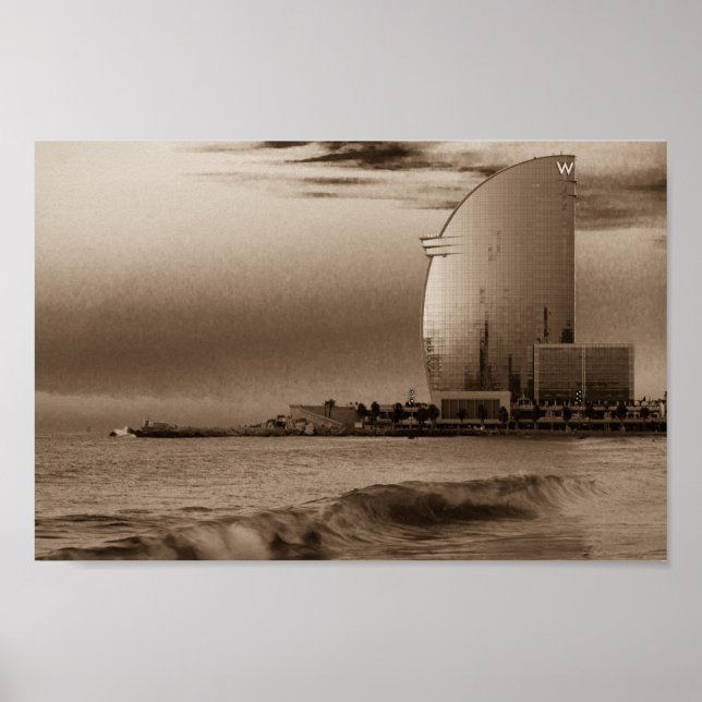 Póster Hotel W en Barcelona, en la playa de la Barcelonet (Frente)