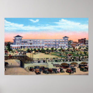 Póster Hotel y paseo marítimo de la playa de Daytona