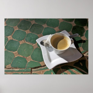 Póster Hotel y restaurante Kasbah, café y verde
