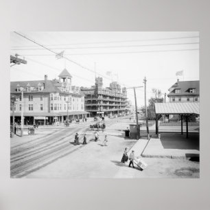 Póster Hoteles en Old Orchard Beach, 1904
