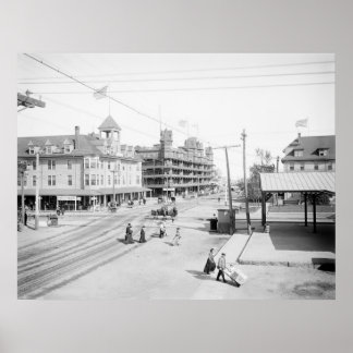 Póster Hoteles en Old Orchard Beach, 1904