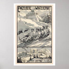 Póster Hoteles Engelberg Cattani Deporte Invernal Suiza