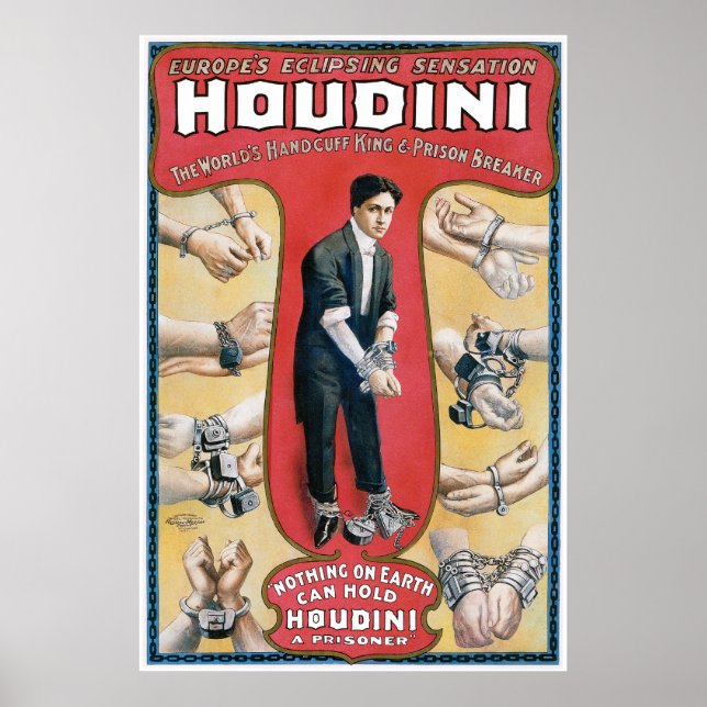 Póster Houdini ~ Artista de escape de esposas venecianas (Frente)