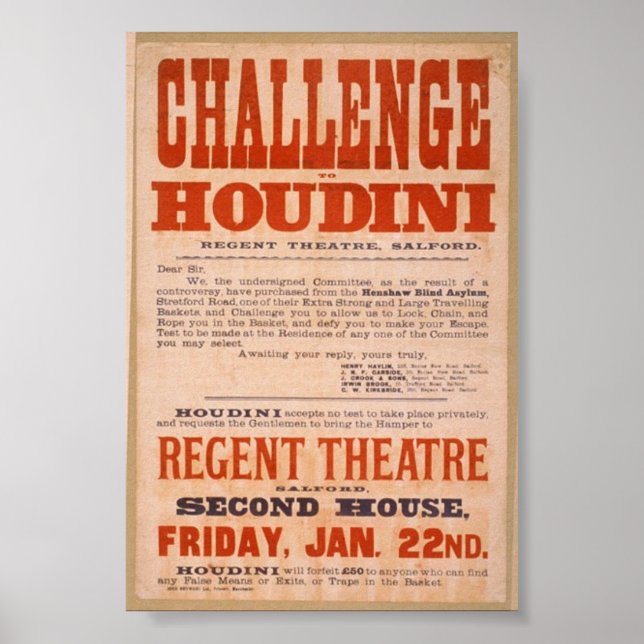 Póster Houdini Challenge (Frente)