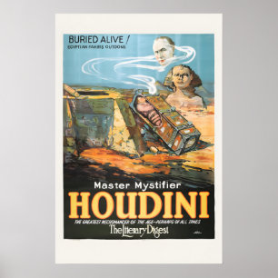 Póster Houdini Egipto Esfinge Enterrado Vivo Magia Clásic