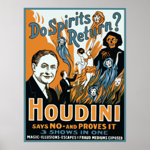 Póster Houdini hace vuelta de las bebidas espirituosas