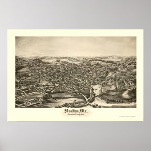 Póster Houlton, YO mapa panorámico - 1894