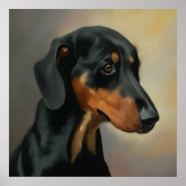 Póster Hound austriaco negro y moreno - Retrato de perro