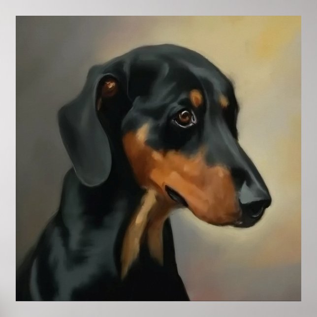 Póster Hound austriaco negro y moreno - Retrato de perro (Frente)