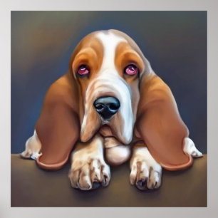 Póster Hound Basset - Retrato de perro