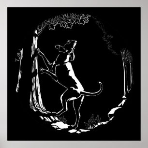 Póster Hound Dog Art Print Hunting Dog Lover Print Poster