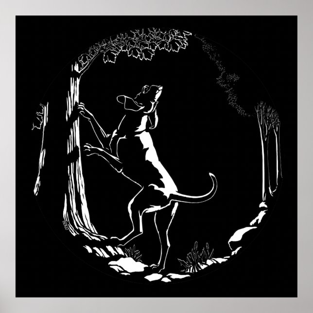 Póster Hound Dog Art Print Hunting Dog Lover Print Poster (Frente)