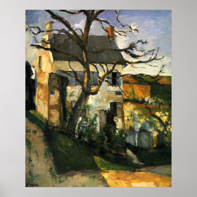 Póster House and Tree - Paul Cezanne - c1873 (Frente)