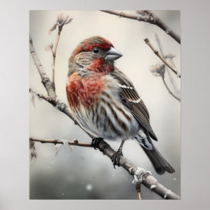 Póster House Finch Bird Art Print Poster