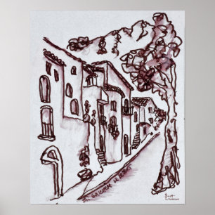 Póster Houses Saint-Guilhem-Le-Desert