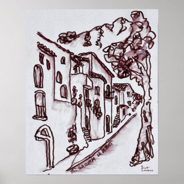 Póster Houses | Saint-Guilhem-Le-Desert (Frente)