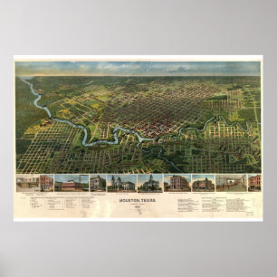 Póster Houston, Tejas… 1891