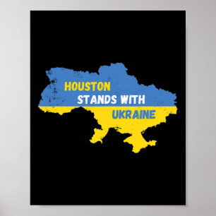 Póster Houston Texas Apoya a Ucrania