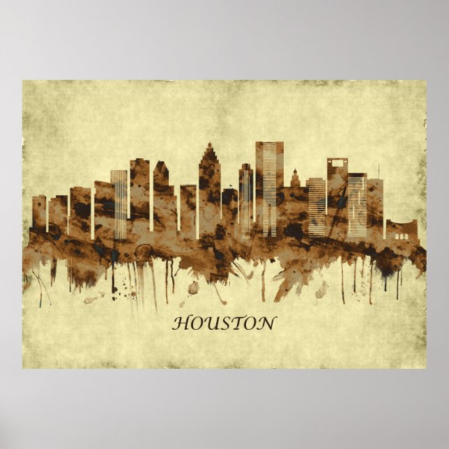 Póster Houston Texas Cityscape (Frente)